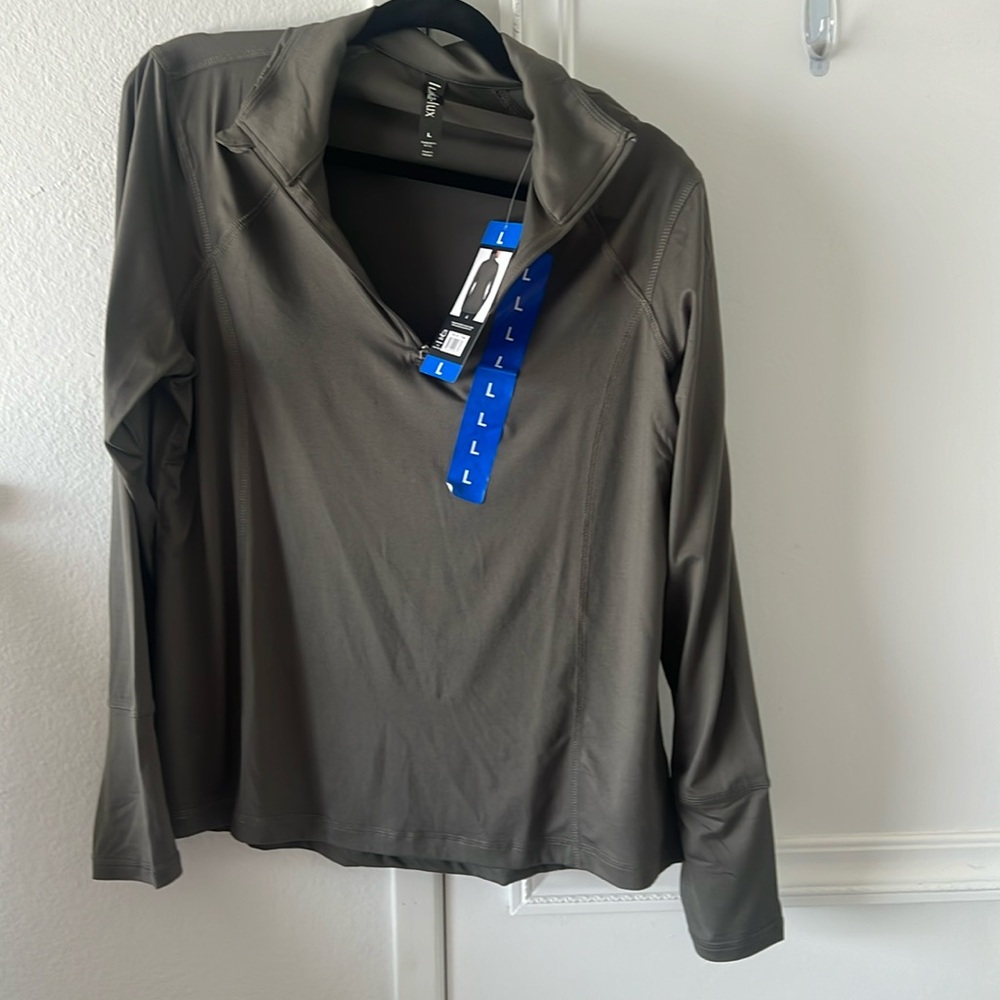 Lukka-Lux long sleeved athletic top, charcoal, new w/ tags